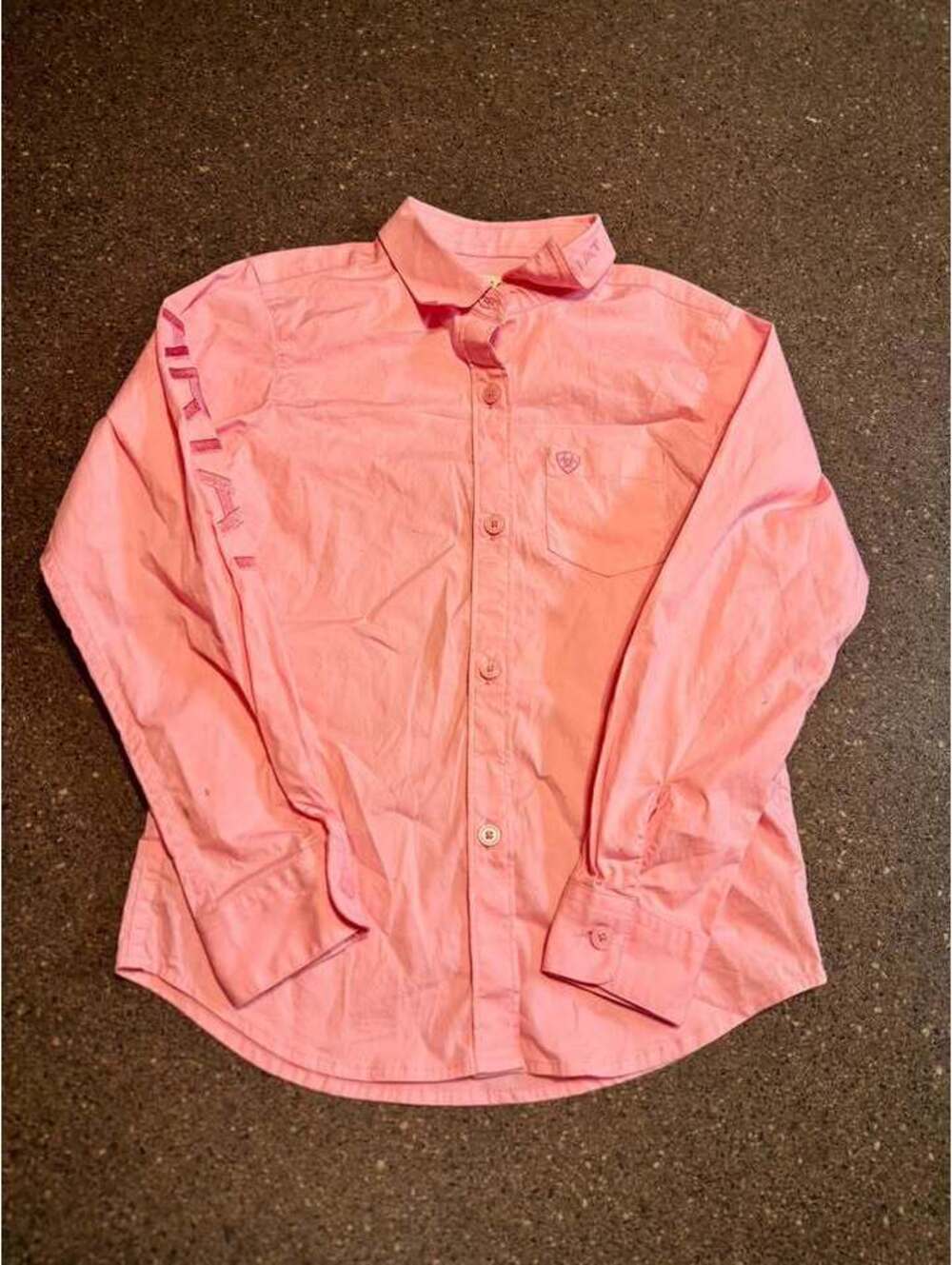 Girls youth pink size small Ariat button up long sleeve